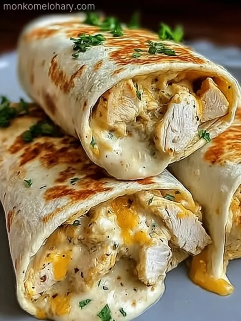 Cheesy Chicken Garlic Wraps
