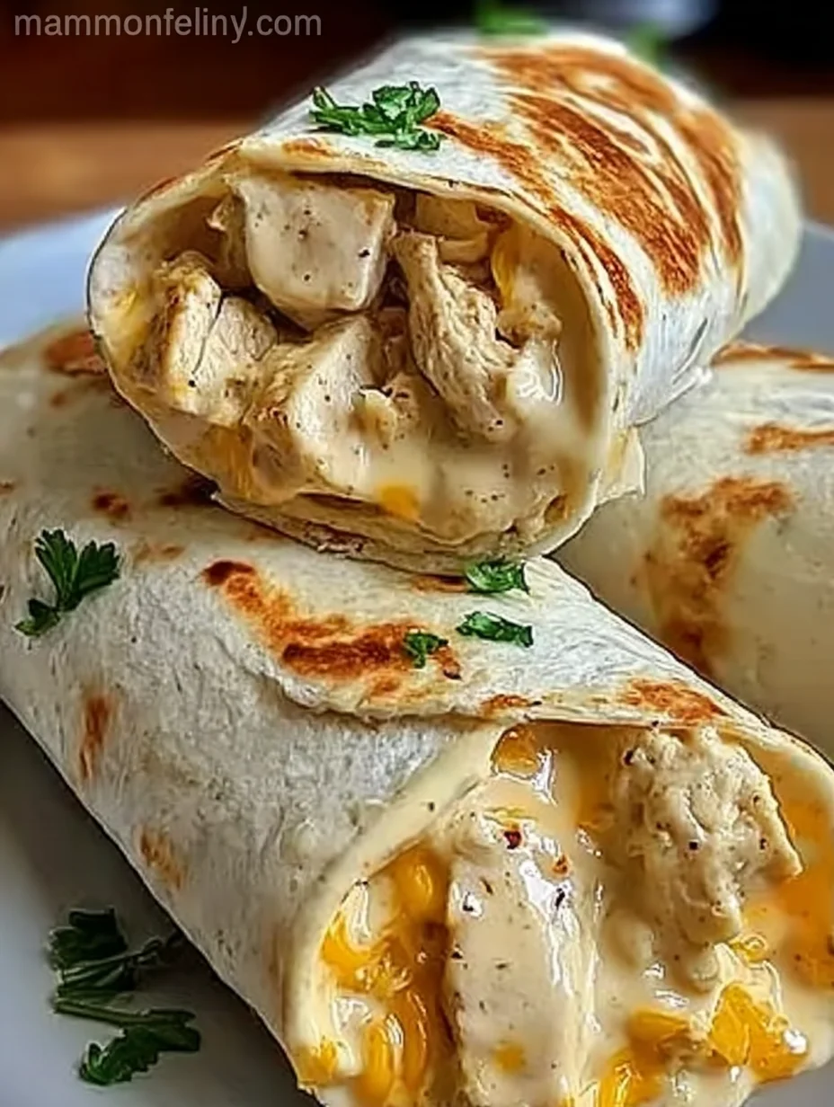 Cheesy Chicken Garlic Wraps