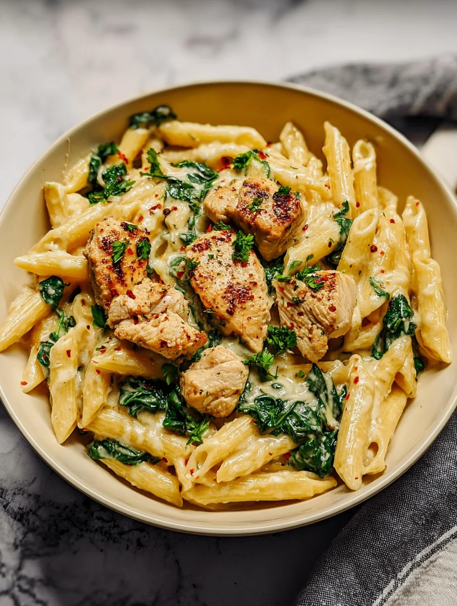 Healthy Garlic Parmesan Chicken Pasta