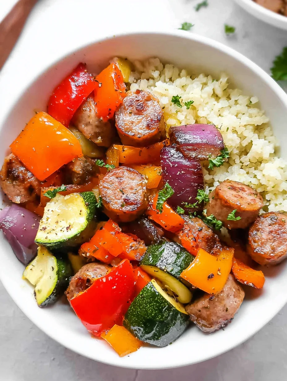 Air Fryer Chicken Sausage and Veggies