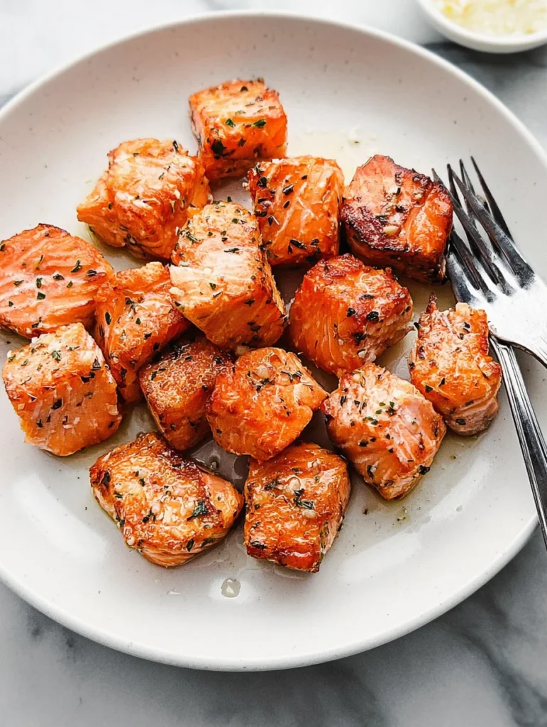 Air Fryer Salmon Bites (Lemon Garlic Butter)