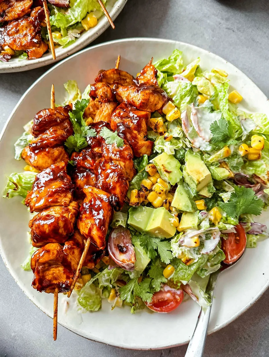 BBQ Chicken Skewer Salad