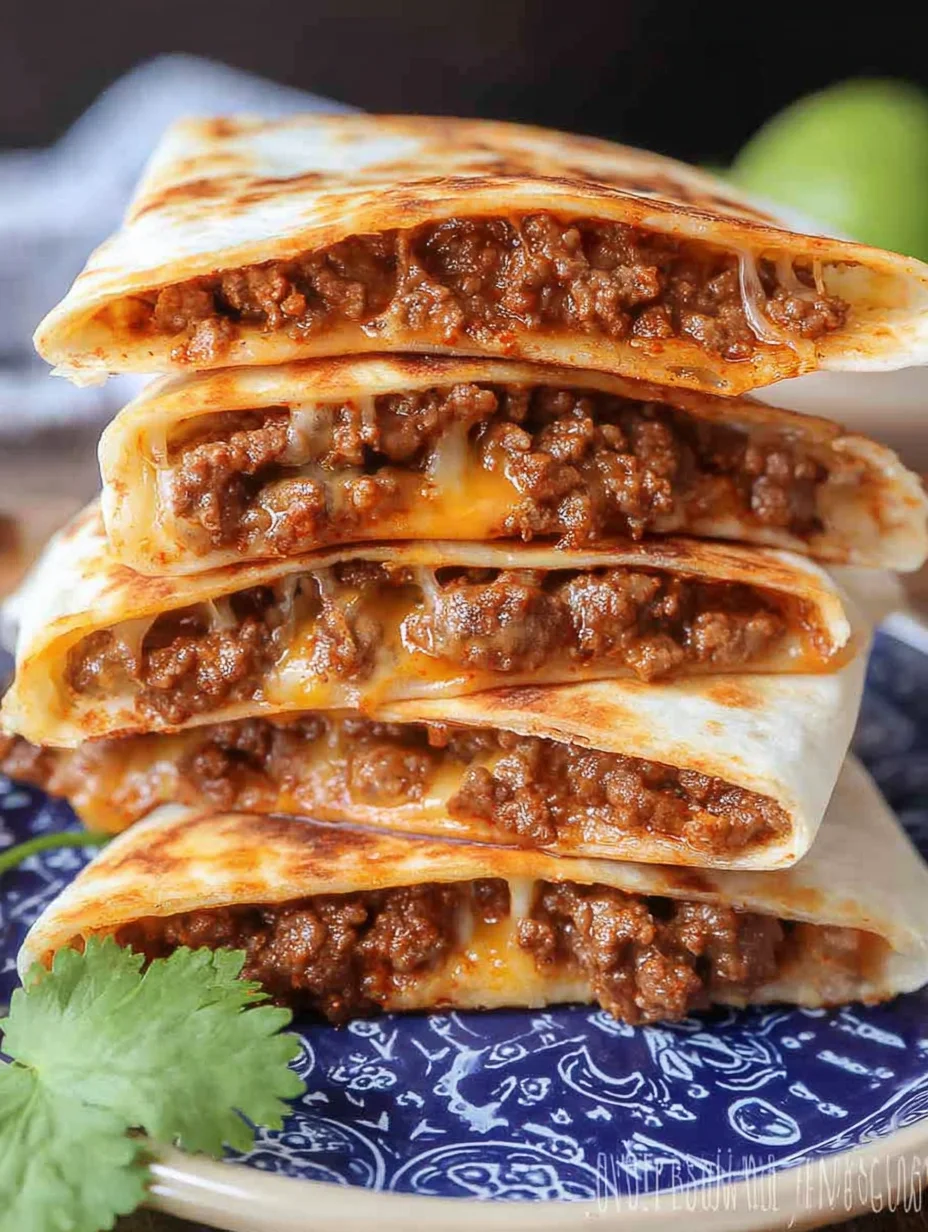 Cheesy Ground Beef Quesadillas