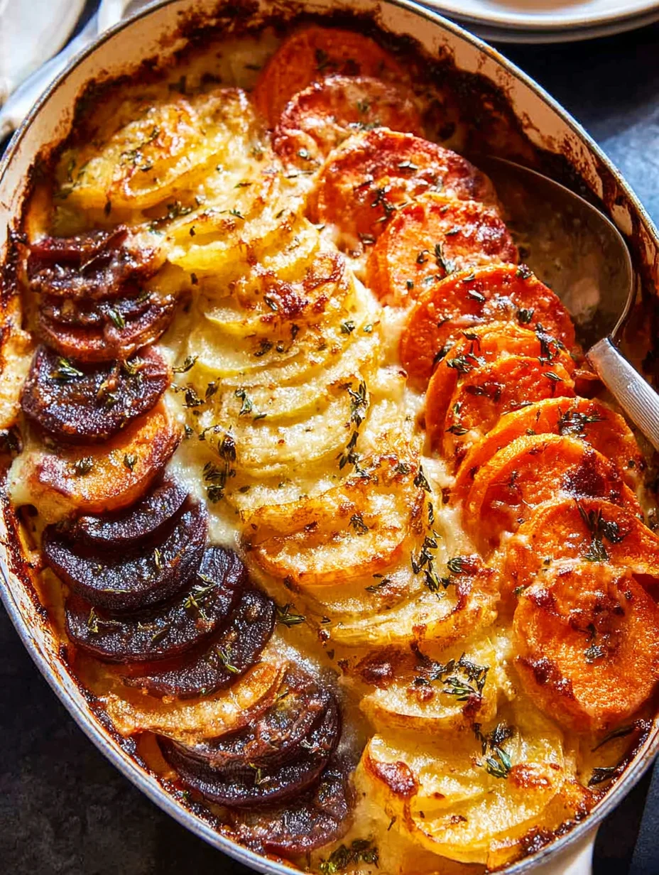 Cheesy Root Vegetable Gratin
