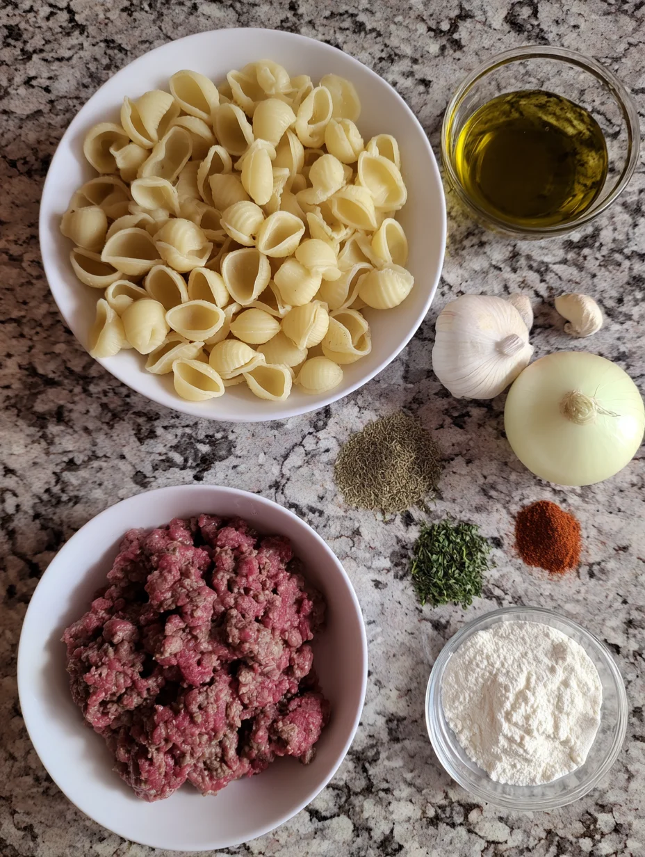 Creamy Beef and Shells