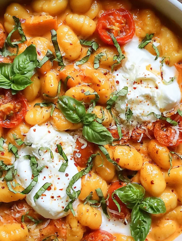 30 Minute Creamy Tomato Gnocchi with Burrata