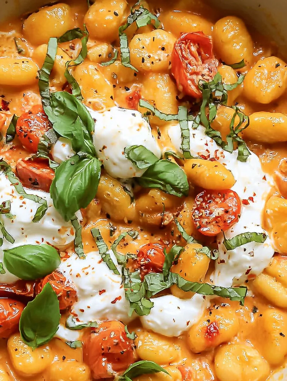 Creamy Tomato Gnocchi with Burrata