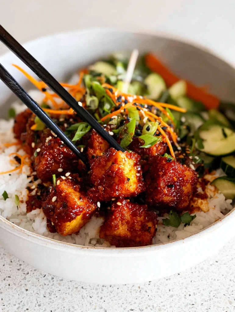 Crispy Gochujang Korean Tofu