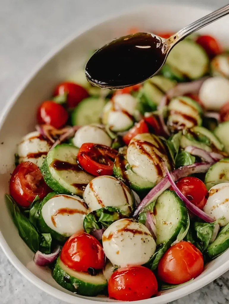 Fresh Cucumber Caprese Salad