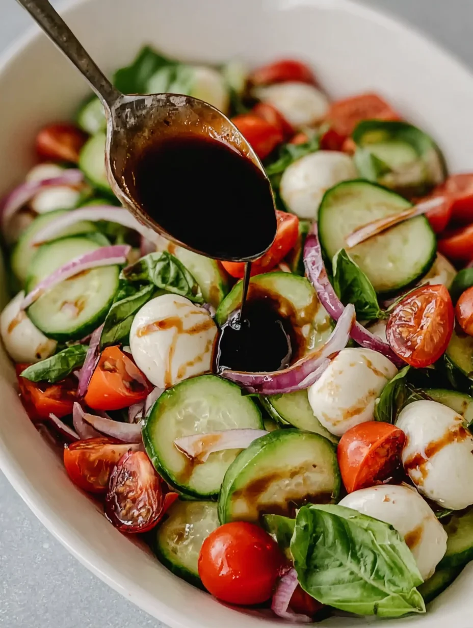 Fresh Cucumber Caprese Salad