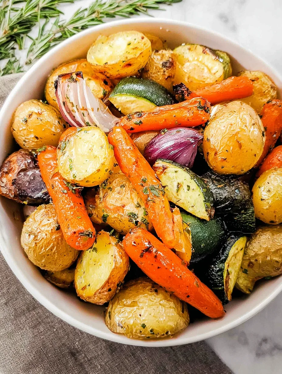 Garlic Herb Roasted Potatoes Carrots and Zucchini