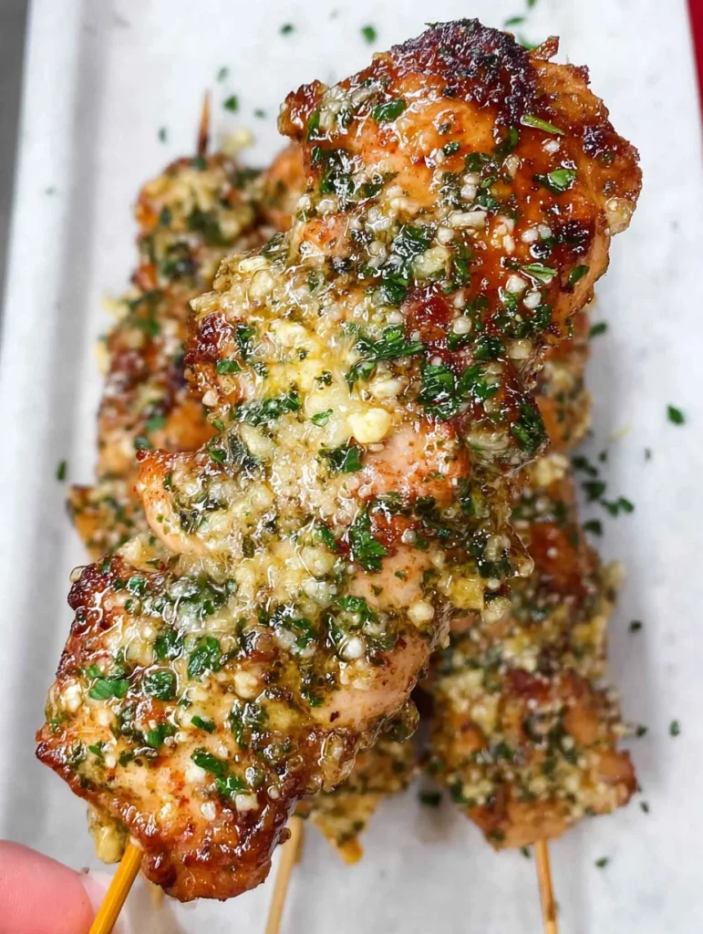 Garlic Parmesan Chicken Skewers