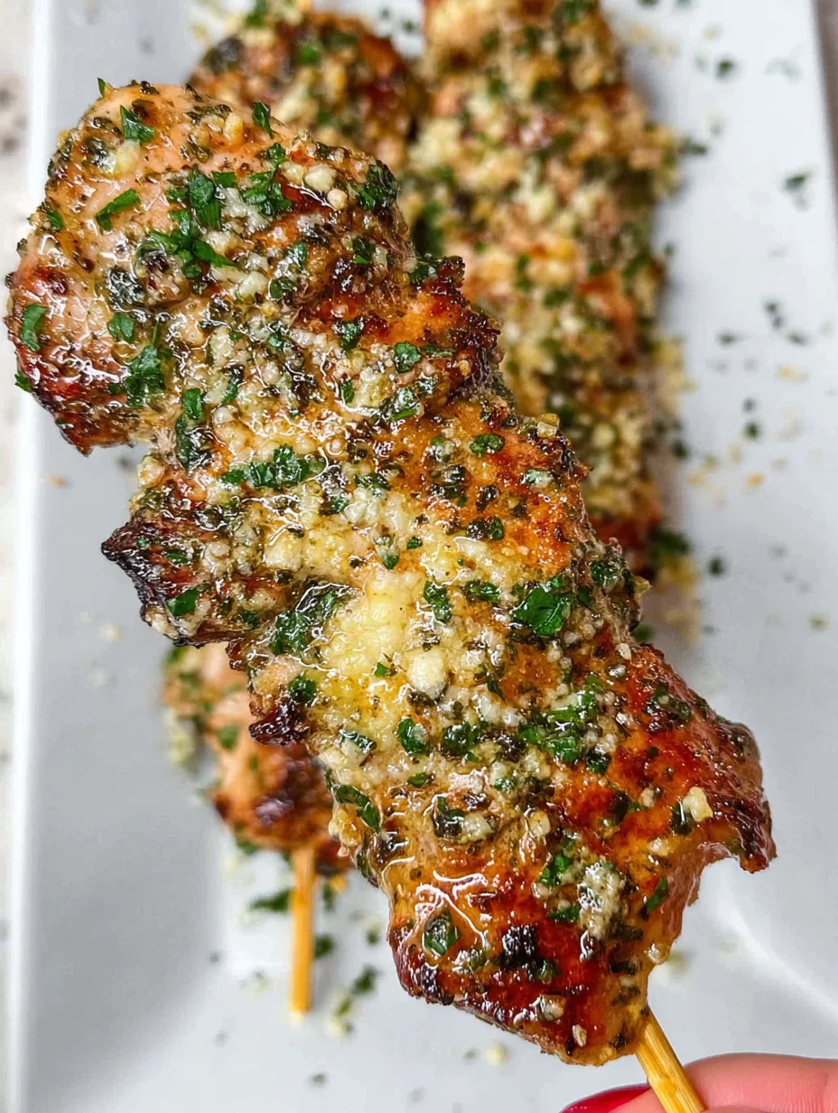 Garlic Parmesan Chicken Skewers