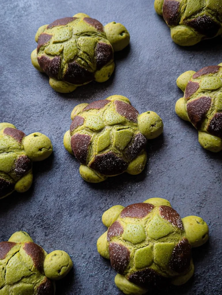 MATCHA MILK BREAD TURTLES