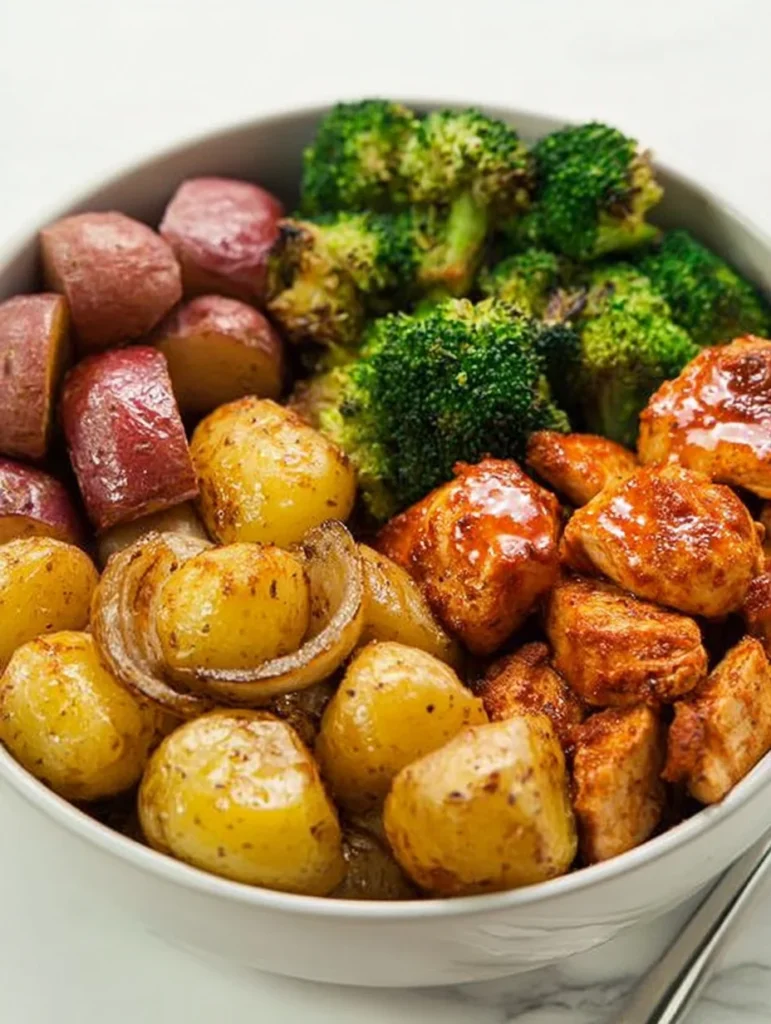 Skinny Chicken and Roasted Potato Bowl