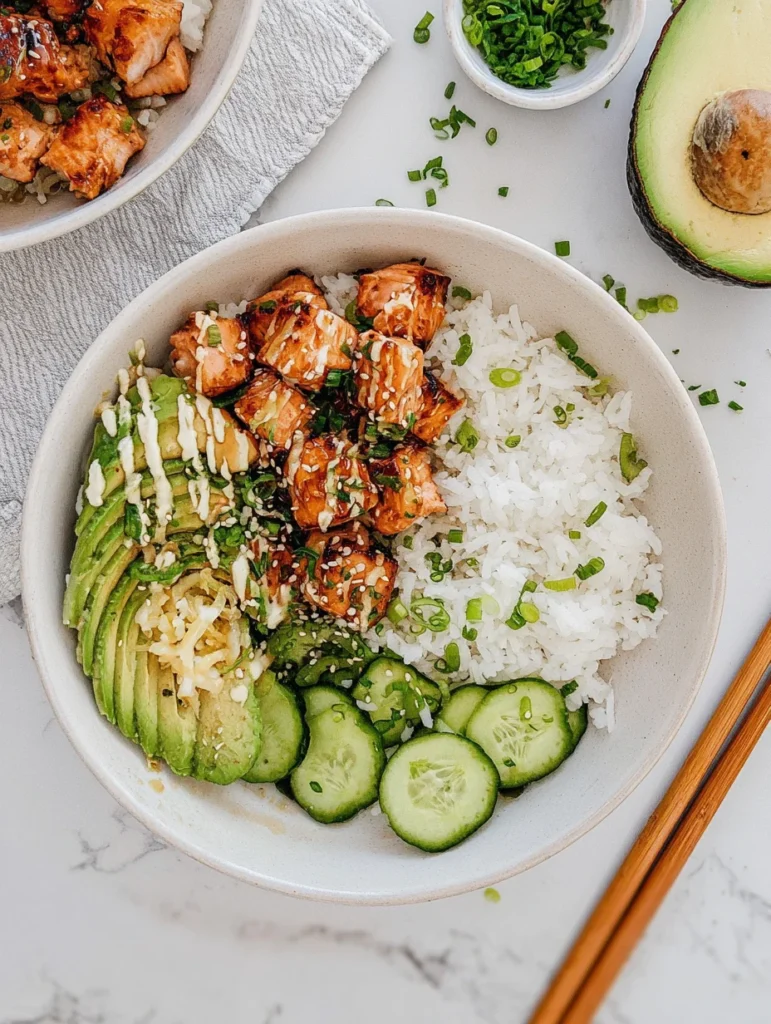Spicy Salmon Bowls with Coconut Rice
