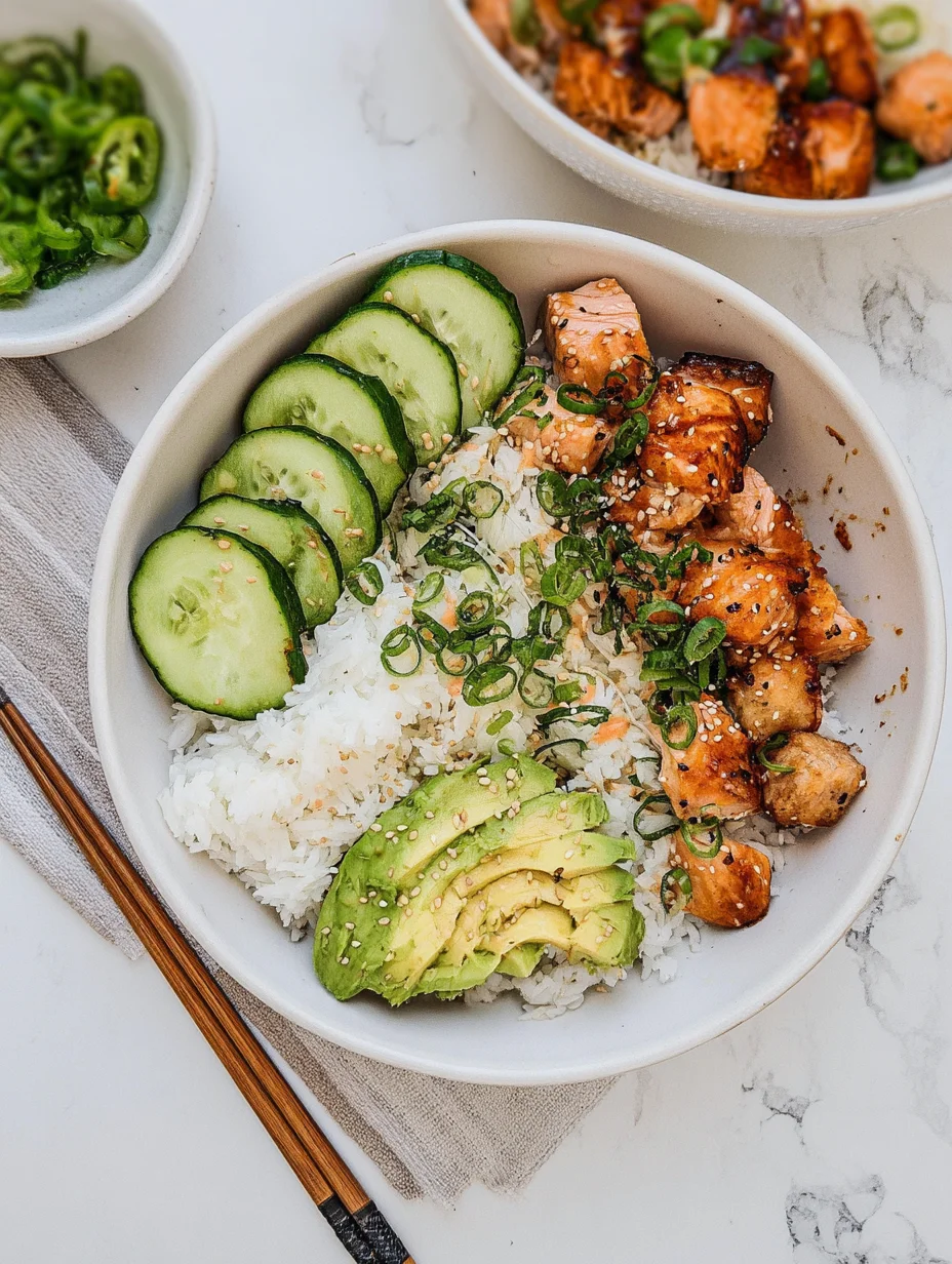 Spicy Salmon Bowls with Coconut Rice