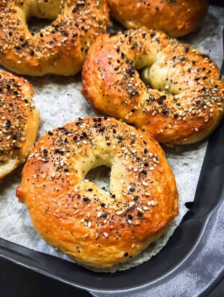 Air Fryer Protein Bagels