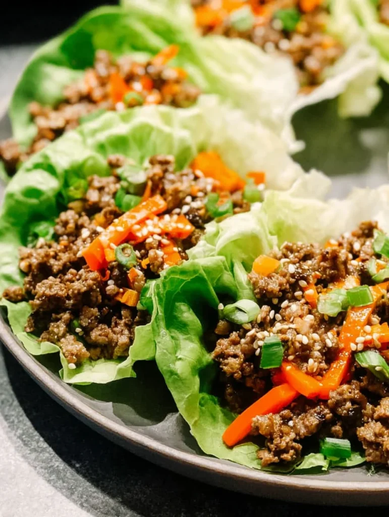 Asian Style Ground Beef Lettuce Wraps