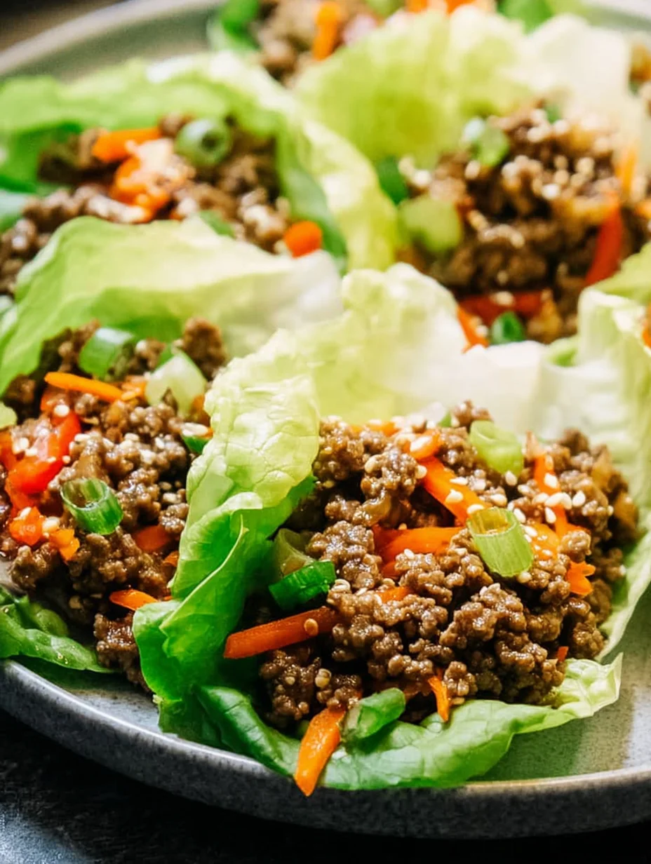 Asian Style Ground Beef Lettuce Wraps