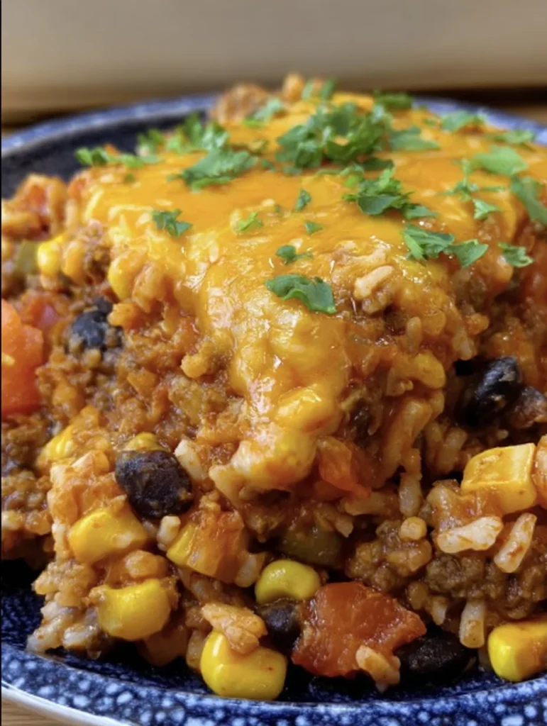 Beef Enchilada Casserole with Rice