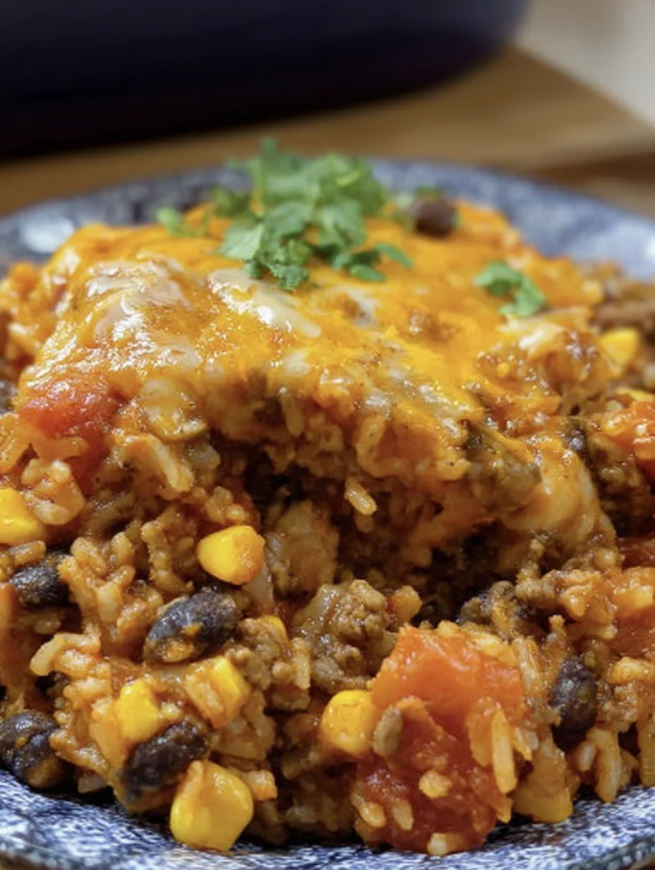 Beef Enchilada Casserole with Rice