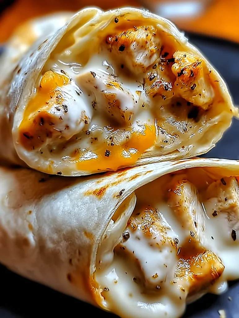 Cheesy Garlic Chicken Wraps
