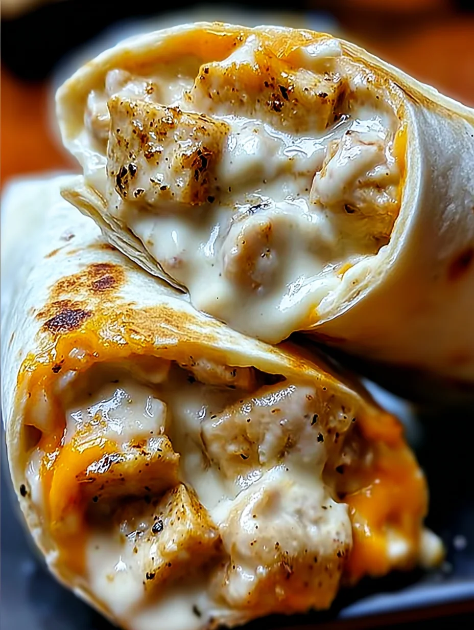 Cheesy Garlic Chicken Wraps