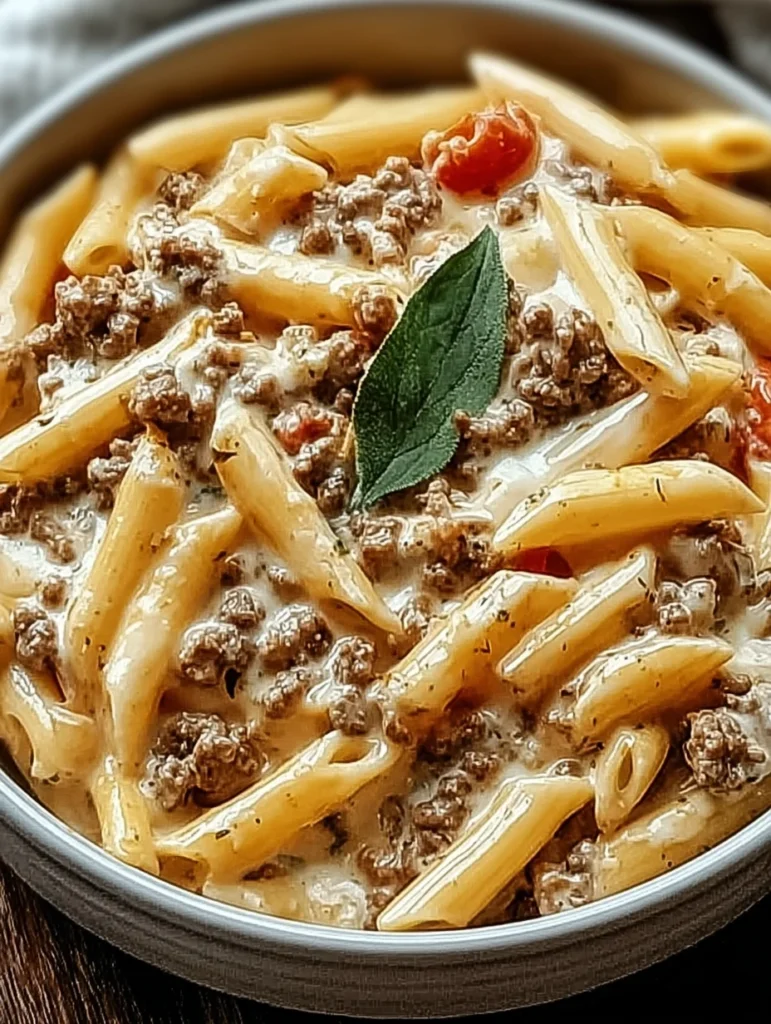 Creamy Rotel Pasta with Ground Beef