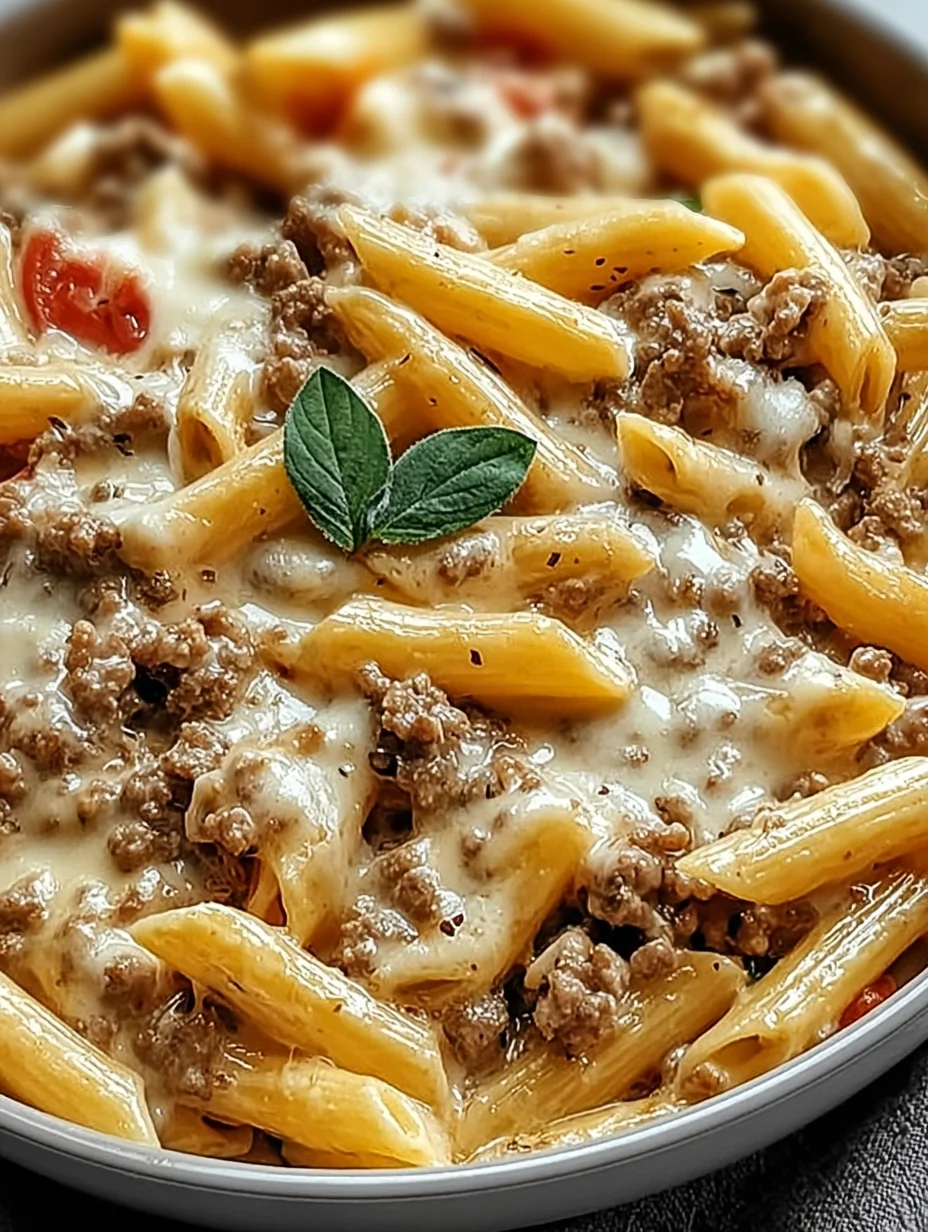Creamy Rotel Pasta with Ground Beef