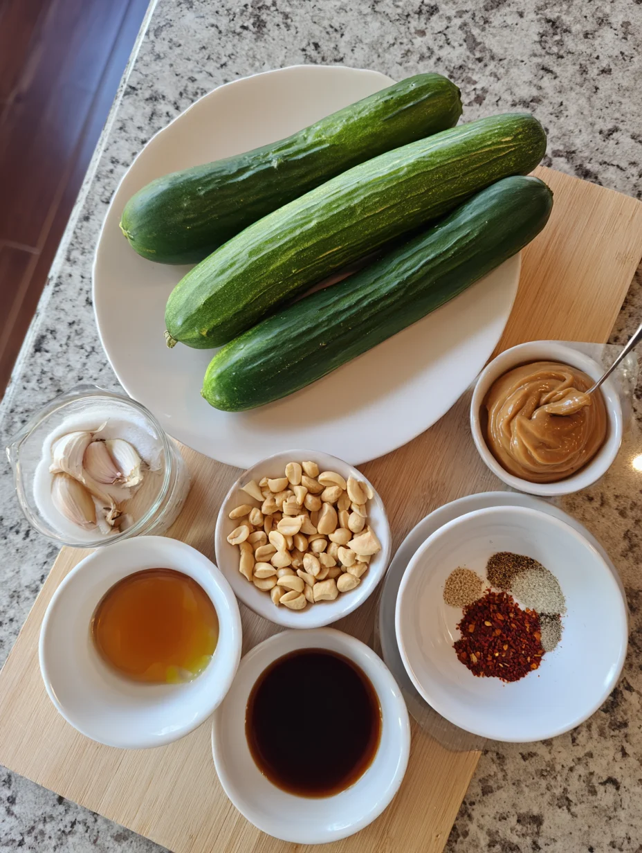 Cucumbers in Spicy Peanut Sauce