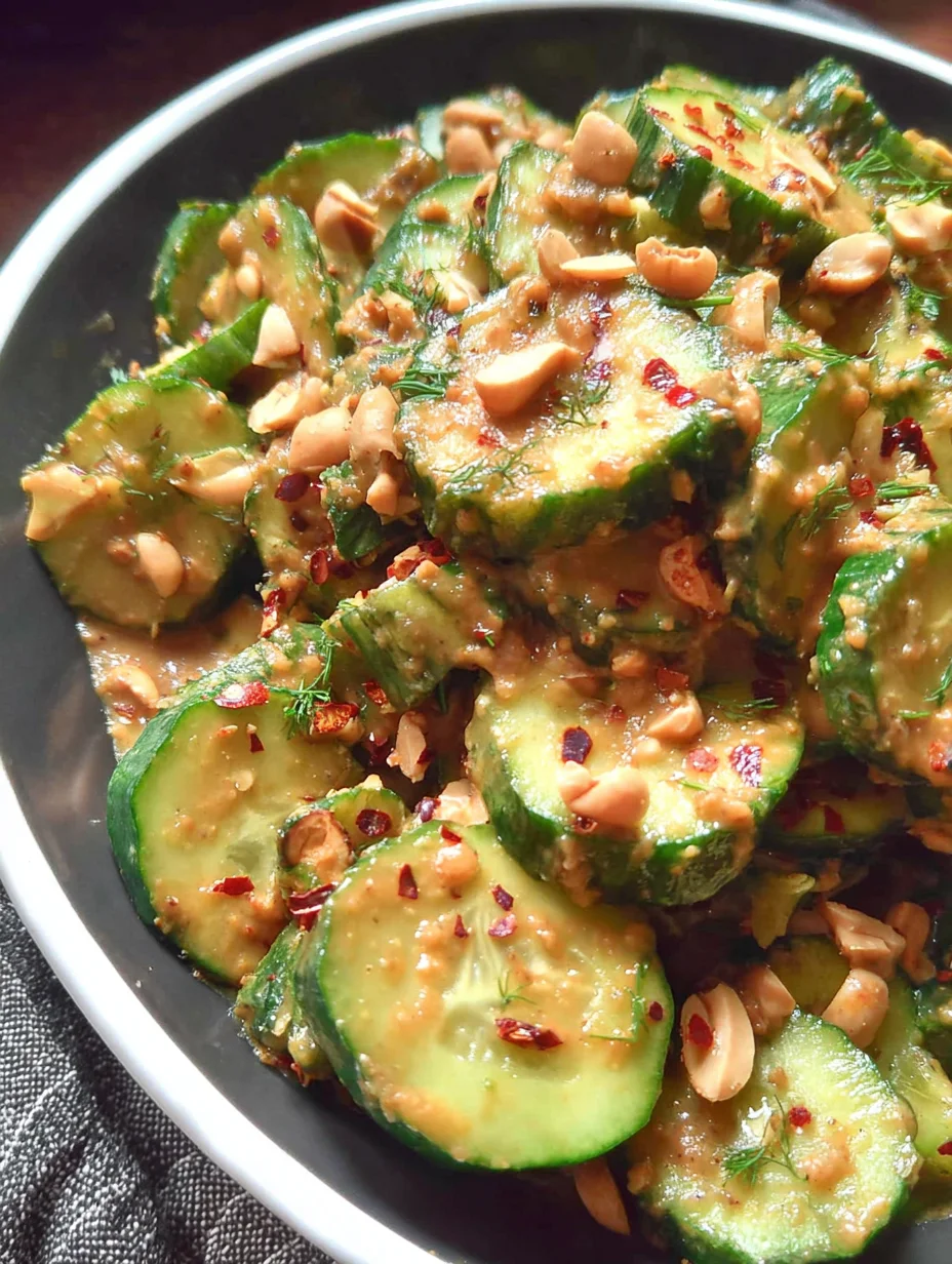 Cucumbers in Spicy Peanut Sauce