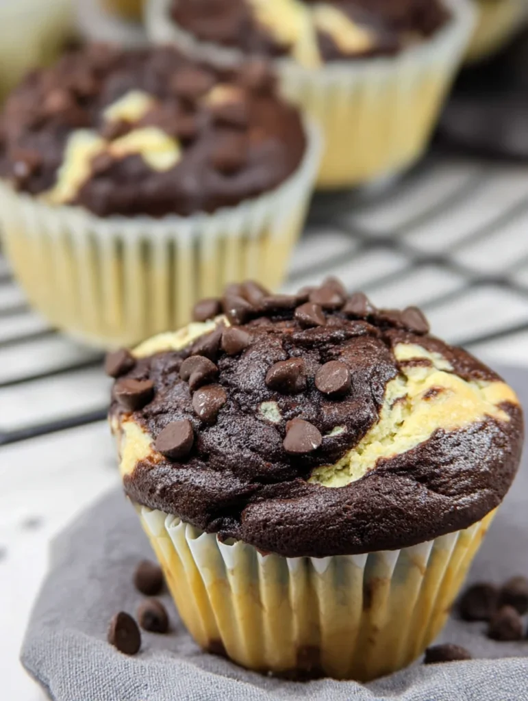 Double Chocolate Cheesecake Muffins