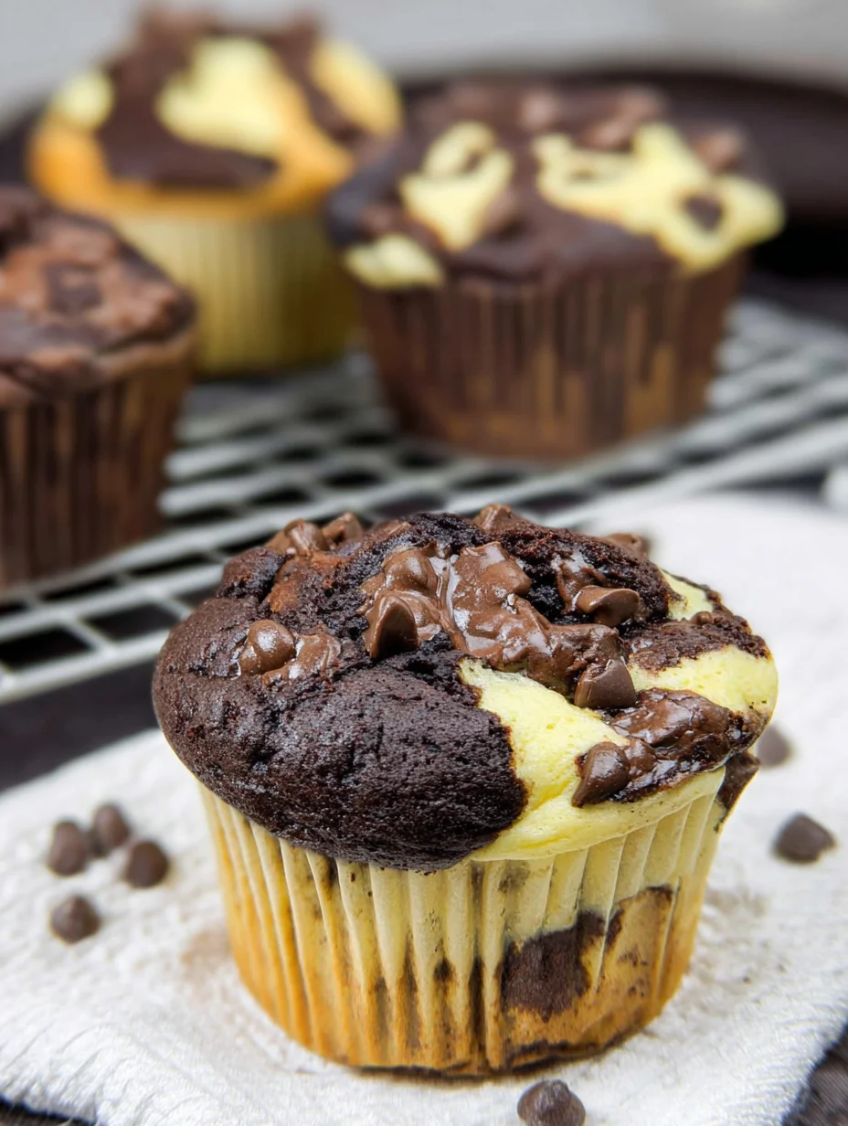 Double Chocolate Cheesecake Muffins