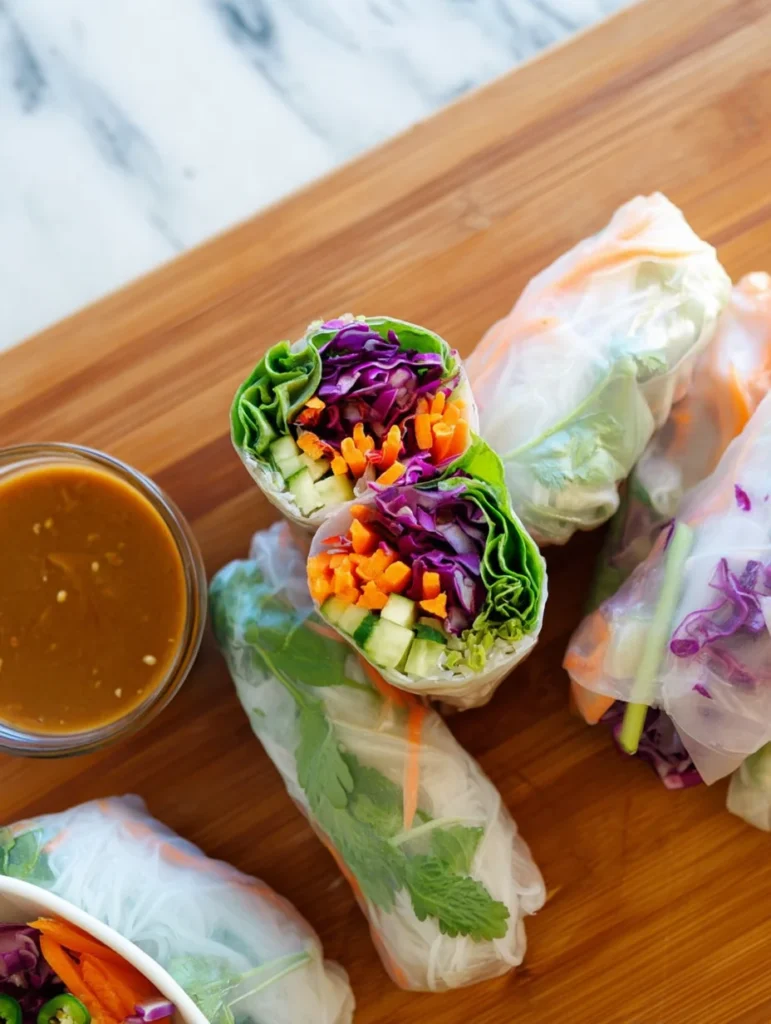 Fresh Spring Rolls with Peanut Sauce