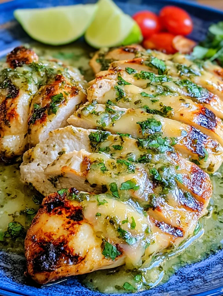 Grilled Salsa Verde Pepper Jack Chicken