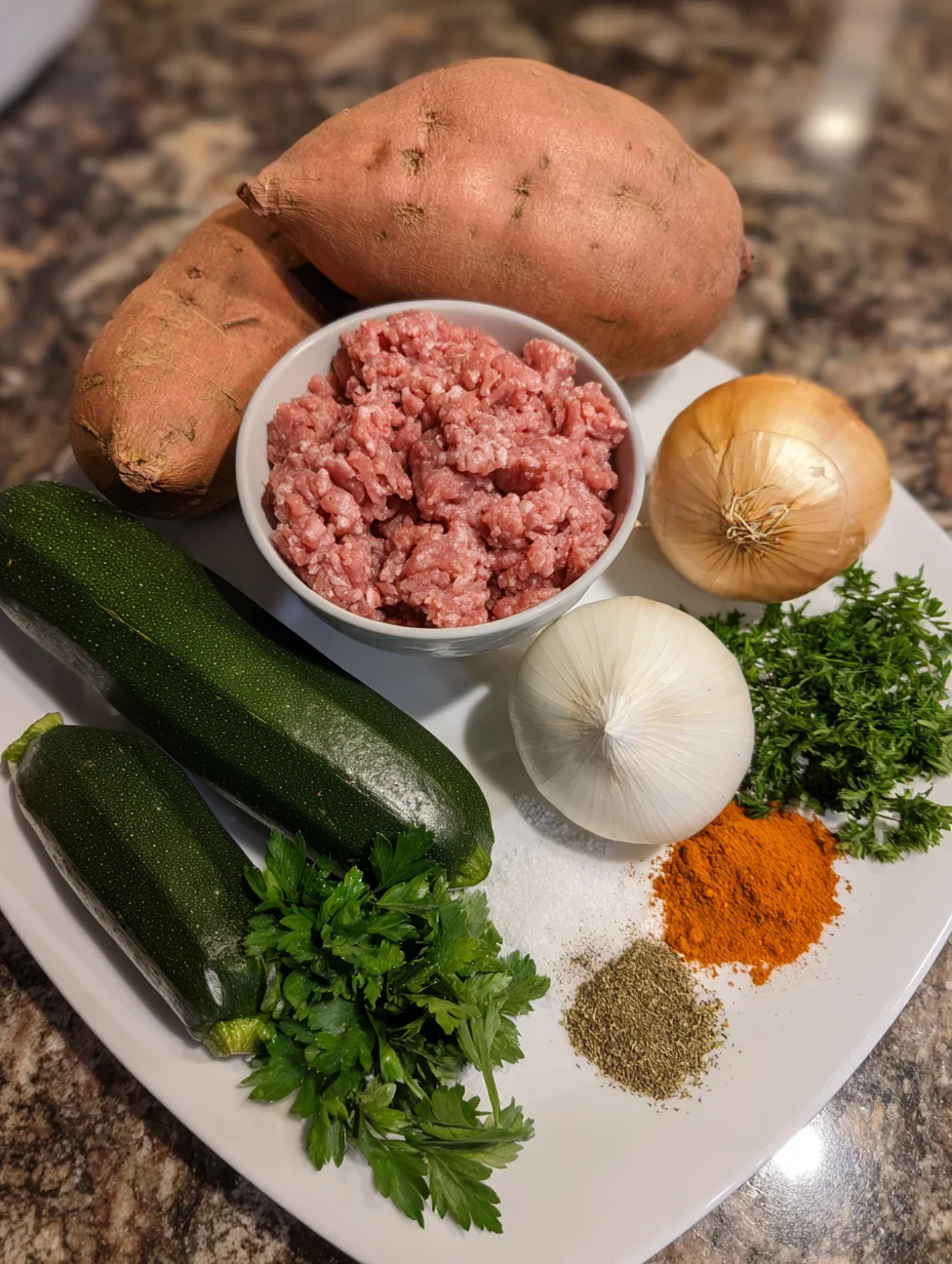 Ground Beef Zucchini Sweet Potato Skillet