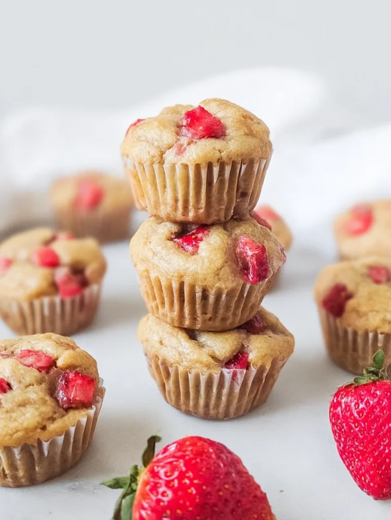 Healthy Strawberry Banana Yogurt Muffins