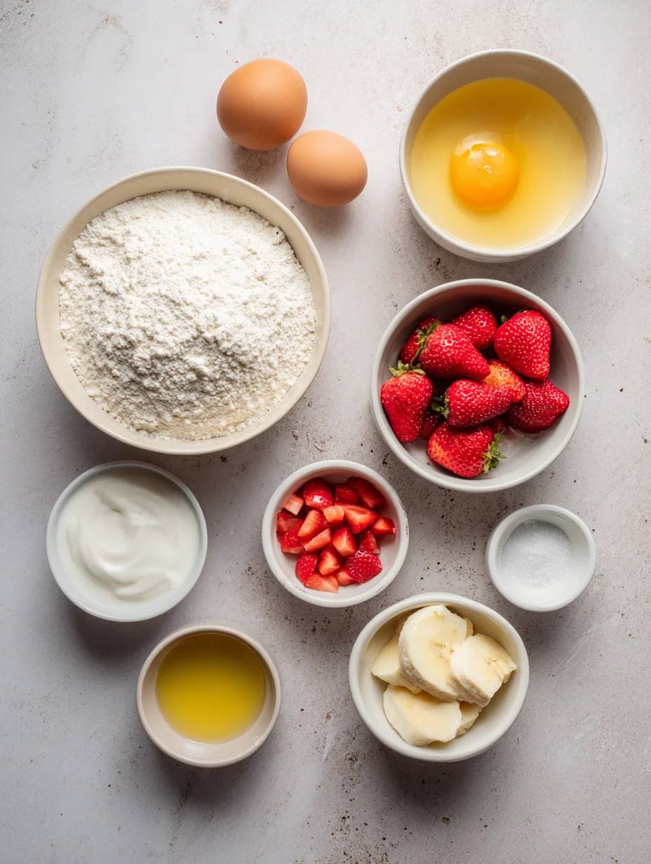 Healthy Strawberry Banana Yogurt Muffins