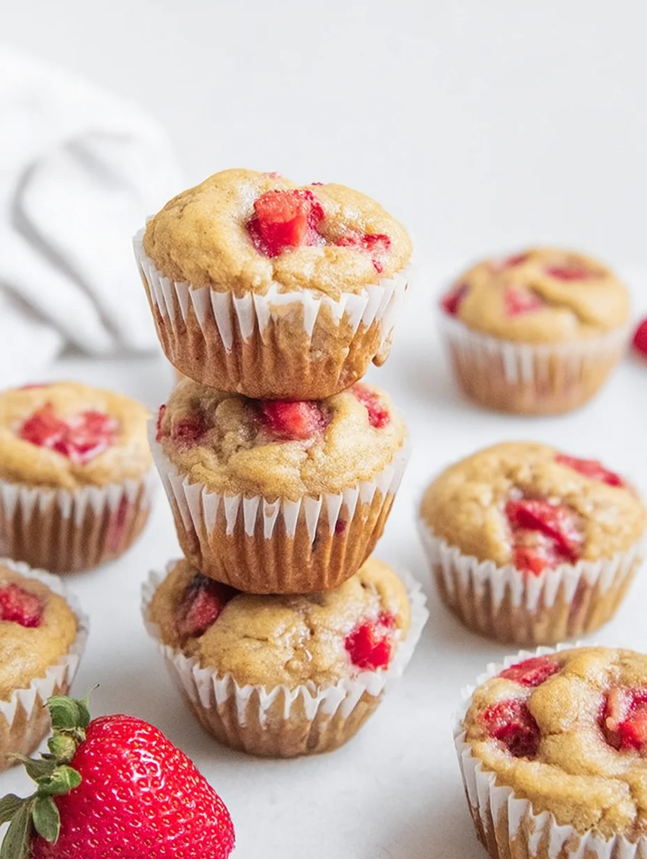 Healthy Strawberry Banana Yogurt Muffins