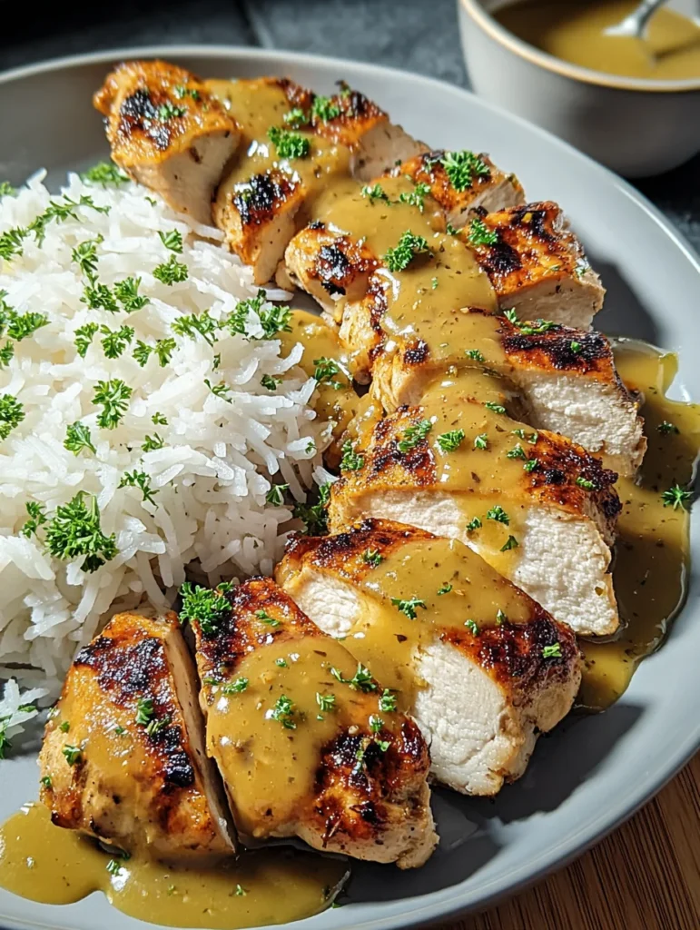 Honig Senf Hähnchen mit Reis
