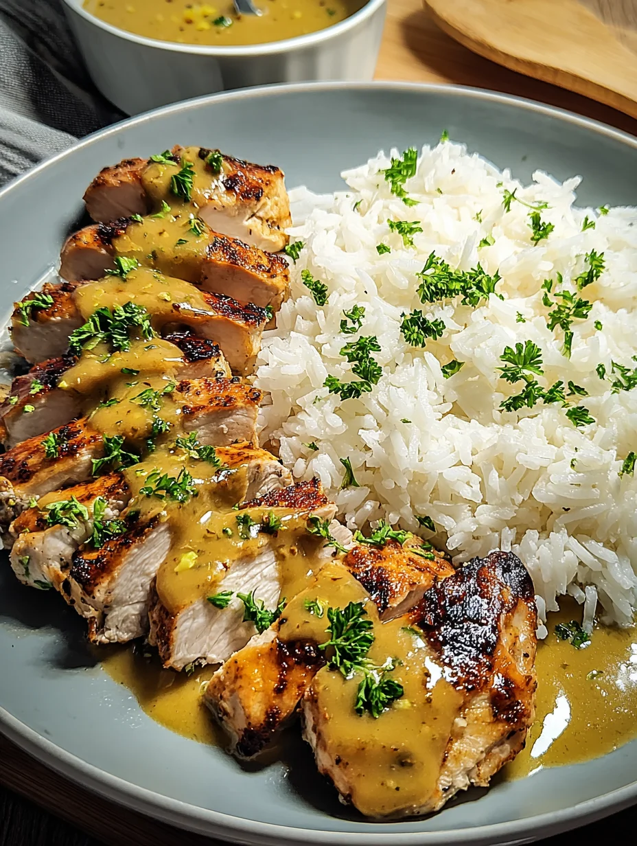 Honig Senf Hähnchen mit Reis