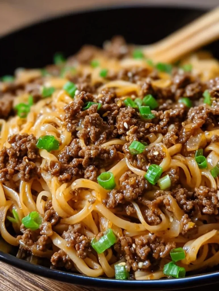 Mongolian Ground Beef Noodles