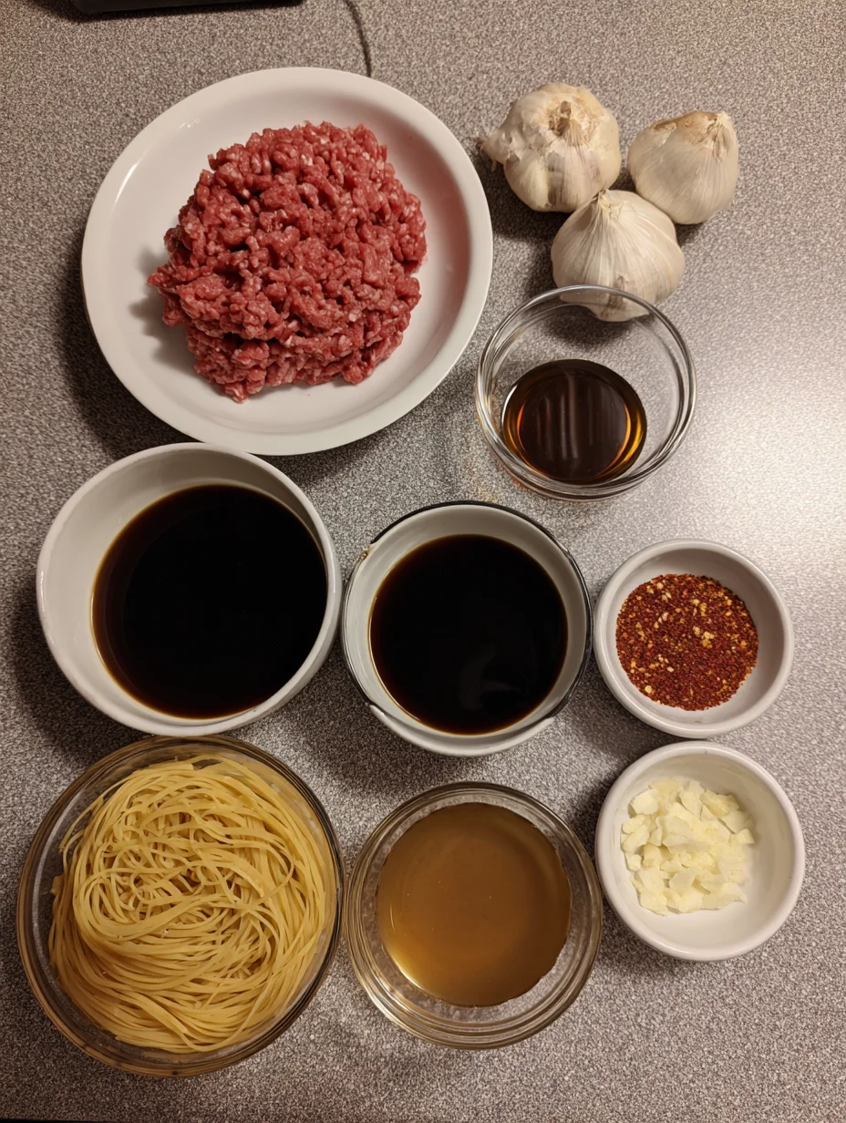 Mongolian Ground Beef Noodles