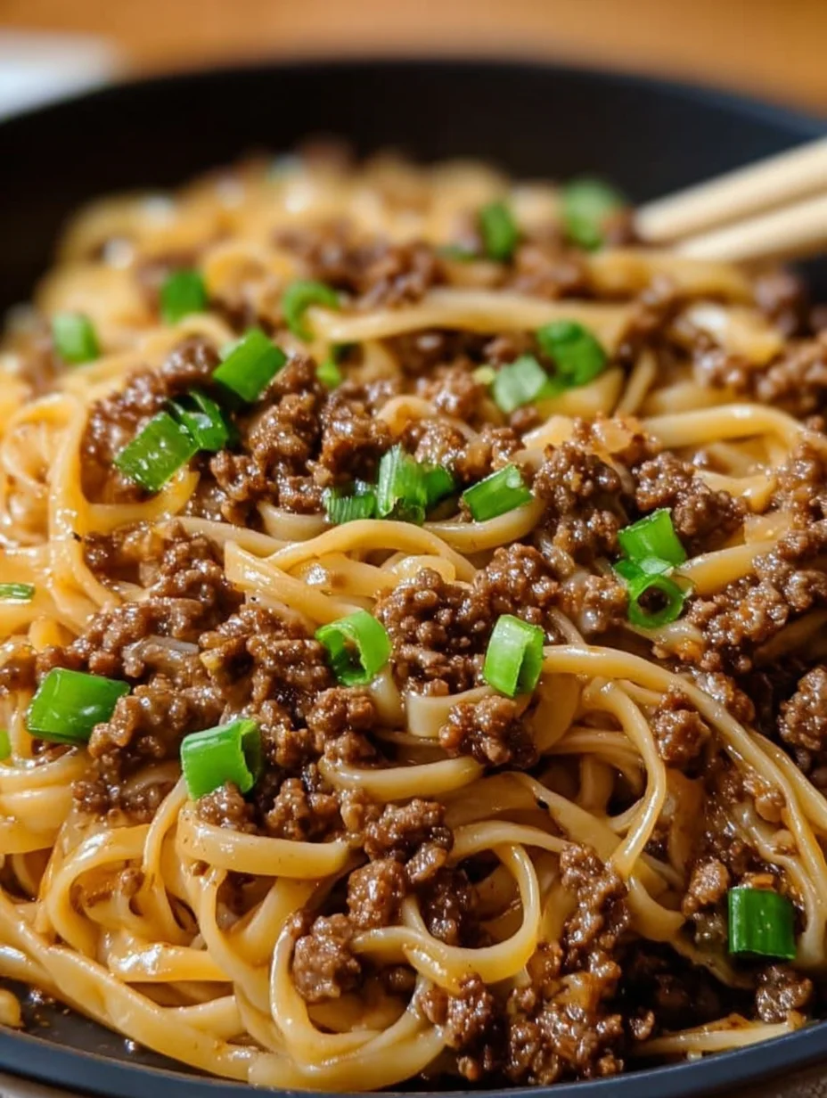 Mongolian Ground Beef Noodles