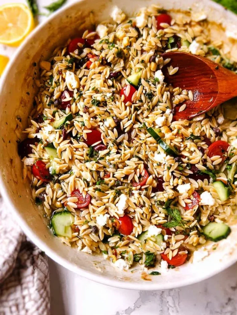 Orzo Pasta Salad Recipe with Feta