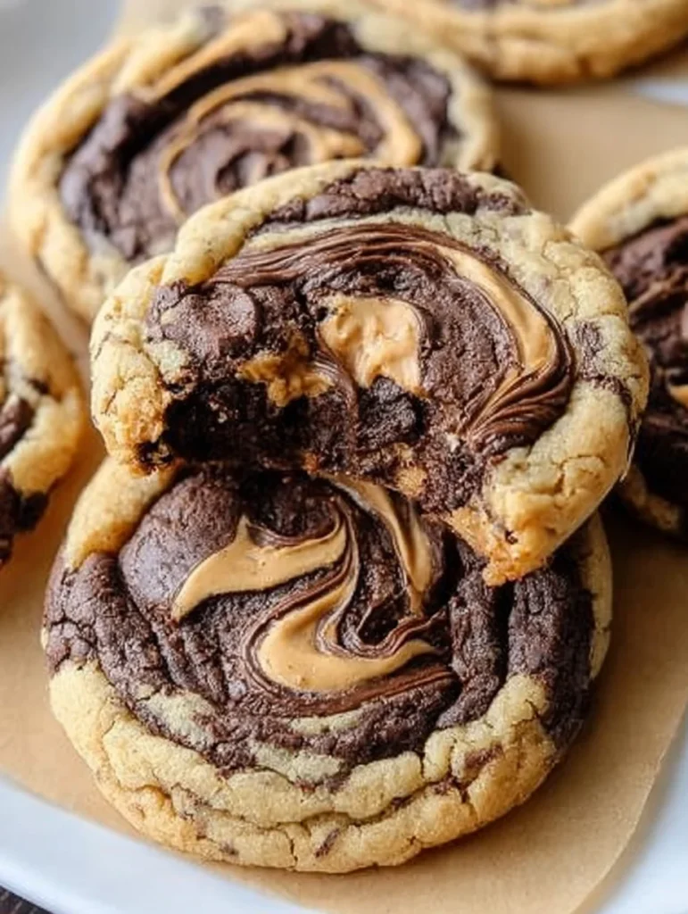 Peanut Butter Brownie Swirl Cookies