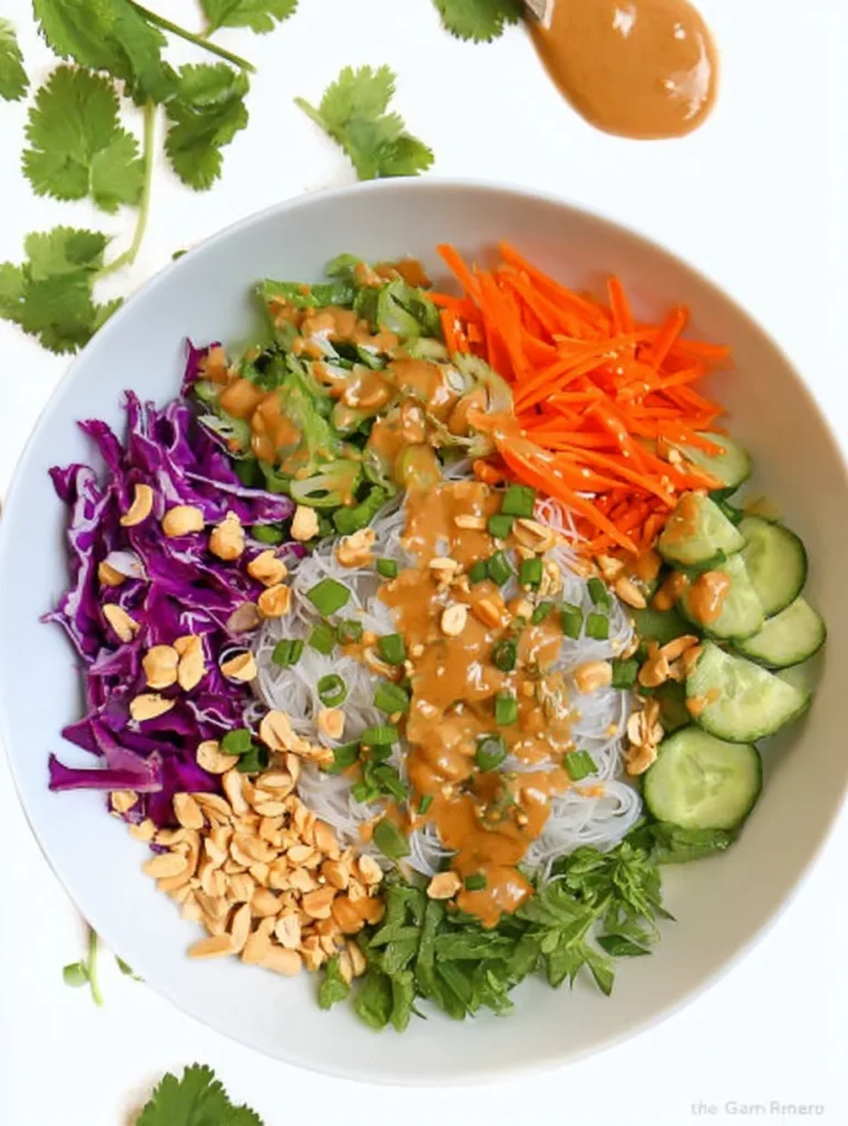 Spring Roll Bowl with Peanut Sauce