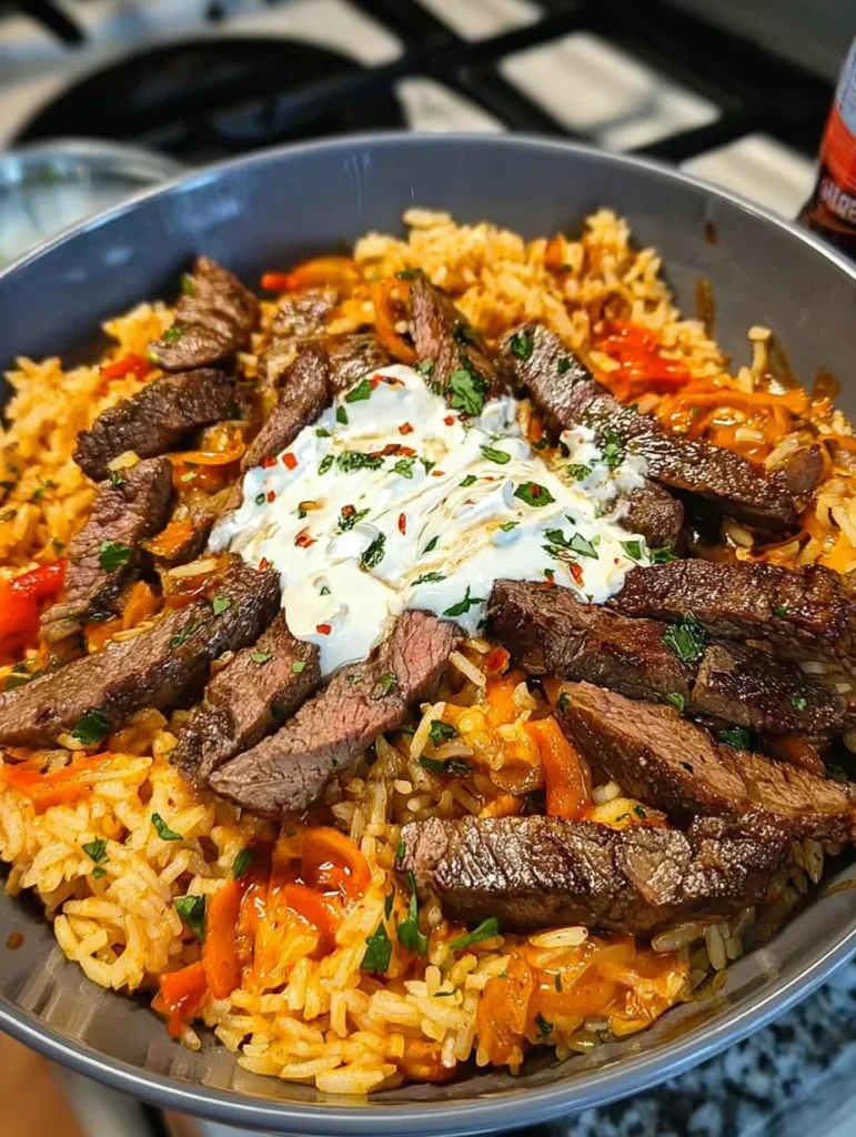 Steak Queso Rice
