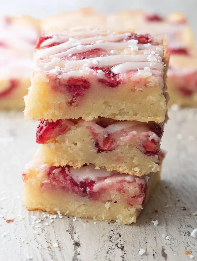 Strawberry Lemon Blondies